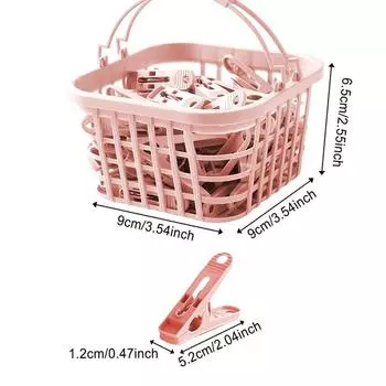 30 шт. практичных пластиковых прищепок для белья, прищепки для белья, органайзер для хранения, зажимы для полотенец и одеял с корзиной розовый