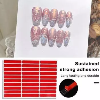 30 шт. прозрачная клейкая лента для накладных ногтей, подставка для демонстрации накладных ногтей, наклейки, двухсторонняя полоска скотча