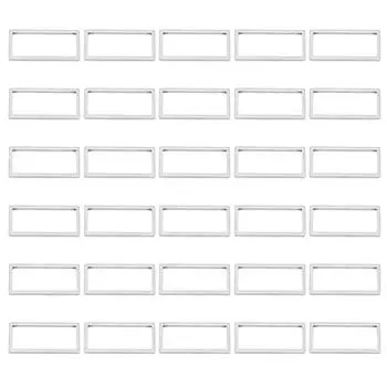 30 шт. Прямоугольные подвески с открытым оправой из нержавеющей стали с полой рамкой для изготовления ювелирных изделий Прямоугольник S