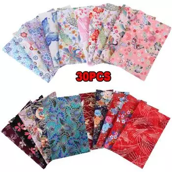 30 шт. японская набивная хлопковая ткань DIY рукоделие платье пэчворк ткань стеганое ручное шитье домашний текстиль материал 20*25 см 20x25cm