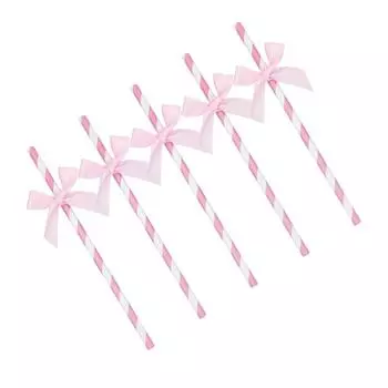 30 шт. разноцветных бумажных трубочек с бантом, бумажные трубочки, бант, галстук-бабочка, принадлежности для рождественской вечеринки, жемчужные молочные бумажные трубочки для чая. Еще розовый