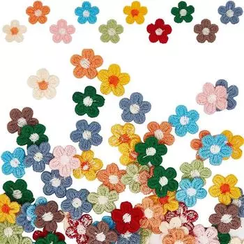 30 шт. разноцветных цветочных нашивок для ремонта, пришивных нашивок, аппликаций своими руками шириной 1,5 см