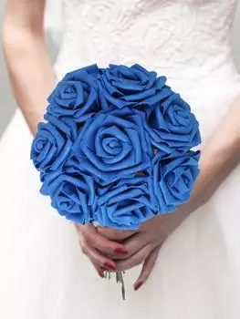 30 шт. роз из пенополиэтилена со стеблями 8 см, розы, цветы для самостоятельного изготовления, свадебные украшения, украшение стола для вечеринки оранжевый