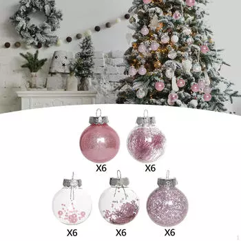 30 шт. Рождественский елочный шар, украшение, рождественский декоративный безделушка, маленькая подвеска для свадебного праздника розовый