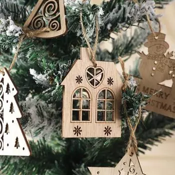30 шт., рождественский кулон, деревянная рождественская елка, подвесные украшения для фермерского дома, праздничные праздничные украшения 1 Set