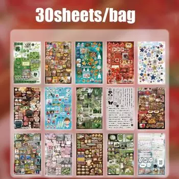 30 шт. Сделай сам наклейка для блокнота Серия «История времени» Наклейка для дневника Наклейка для скрапбукинга Канцелярские принадлежности Footprints of Dreams