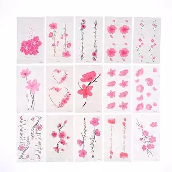 30 шт. сексуальные наклейки для татуировок серии Cherry Blossom, маленькие свежие наклейки для татуировок, имитация цветов мечты, временные наклейки для татуировок