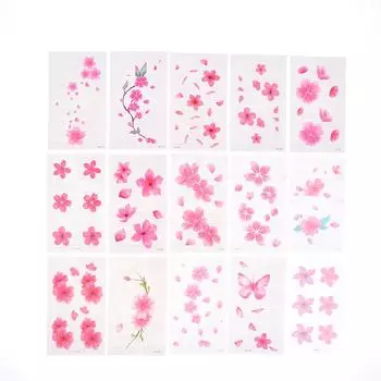 30 шт. сексуальные наклейки для татуировок серии Cherry Blossom, маленькие свежие наклейки для татуировок, имитация цветов мечты, временные наклейки для татуировок