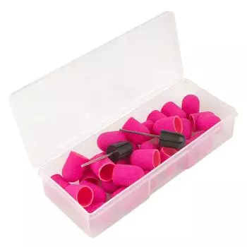 30 шт., шлифовальные колпачки для дизайна ногтей с коробкой для хранения, 2 шт., резиновые накладки для ногтей, песочные ленты для педикюра, уход за ногами, удаление кутикулы, омертвевшей кожи