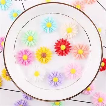 30 шт. смоляных разноцветных 13 мм подсолнухов с плоской задней частью, цветок, камень, скрапбукинг, сделай сам, свадебные украшения, украшения, аппликации, ремесла, аксессуары One Size бежевый