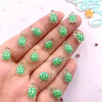 30 шт. смолы 8*12 мм красочные 3D мини черепаха плоская задняя часть стразы скрапбукинг DIY свадебная аппликация декор ремесло ювелирные изделия аксессуары светло-зеленый