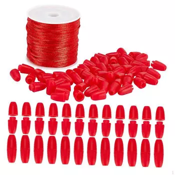 30 шт. соединители для ремешков с отрывной застежкой, 24,5 мм, нейлоновый шнур длиной 30 м, 2 мм, красный