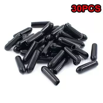 30 шт. Современные пластиковые крючки для перфорированной панели с защитой и настенным креплением, простая установка, круглые резиновые заглушки, крышка для стойки длиной 17 мм - Черный чёрный