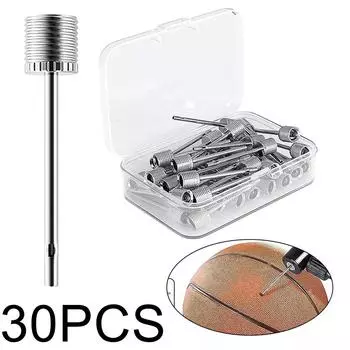 30 шт. спортивный мяч накачивающий насос игла для футбола баскетбол футбол надувной воздушный клапан адаптер насос из нержавеющей стали серебряный