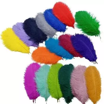 30 шт. страусиные белые перья, шлейфы, ремесла, сделай сам, украшения для рождественской елки, изготовление ювелирных изделий, аксессуары для свадебного обеденного стола красный