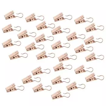 30 шт., сверхпрочные зажимы для штор с крючками, пружинными зажимами, вешалка, золото 32mm золотой