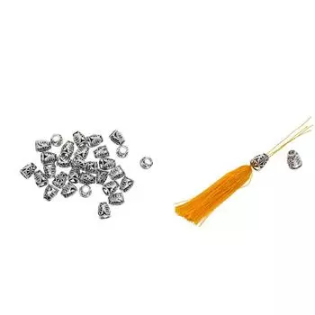 30 шт. тибетское серебро филигрань колпачки от сглаза фокусная кисточка кулон «сделай сам» 13x11mm