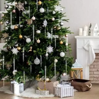 30 шт., украшение в виде сосульки на рождественскую елку, прозрачная акриловая рождественская елка, искусственная хрустальная сосулька, подвесное украшение для праздника, зимней вечеринки, декоративный кулон фиолетовый