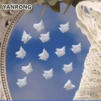 30 шт./упак. белого цвета, милые мини-бабочки для девочек, когти для волос, детские заколки с цветами, заколки для волос, модные аксессуары для волос