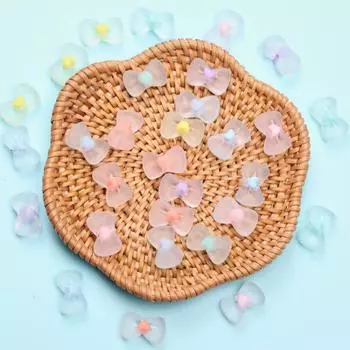 30 шт., ювелирные аксессуары, матовые 10*15,8 мм, акриловые бусины «сделай сам», изготовление ювелирных изделий для браслетов, ожерелье с бантиками для брелка