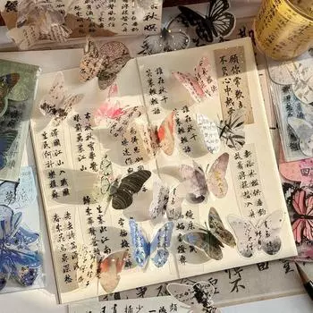 30 шт. Винтажная поэзия бабочка скрапбукинг наклейка китайский стиль мобильный стикер скрапбукинг Style C