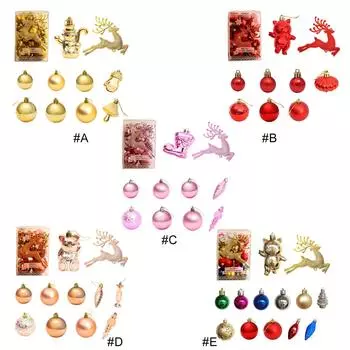 30 шт. в упаковке, рождественские блестящие шары, небьющиеся подвесные украшения для рождественской елки *AU Red