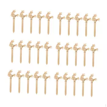 30 шт. Закладки для садовых растений Этикетки для декора Таблички DIY Живопись Детская комната Деревянные срезы для 12x4.5cm