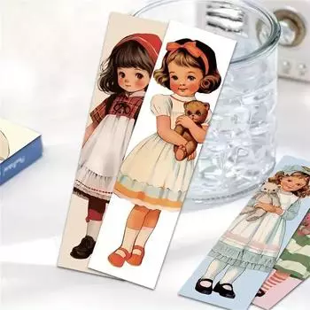 30 шт. закладок для книг Niche Cute Girl, бумажные маркеры для чтения страниц для любителей чтения - ретро-книжный зажим с функцией открытки для сообщений 30pcs/pack