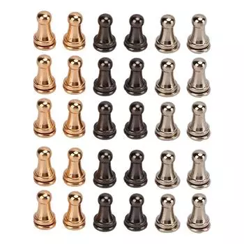 30 шт. заклепочных винтов с круглой головкой из твердой латуни, высокая твердость, хорошая прочность, шаровая головка, кнопка, винт