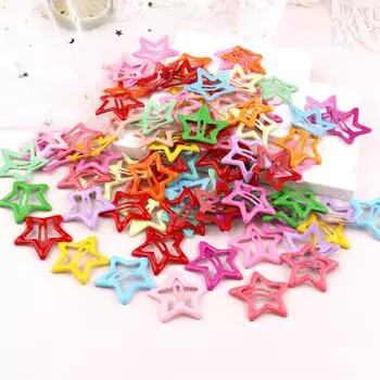 30 шт. Заколки для волос для маленьких девочек, случайного цвета, с дизайном звезды, разноцветные, детские аксессуары для волос, украшение для укладки Size fits all
