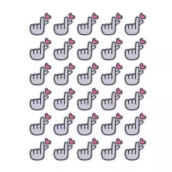 30 шт. заплатки с изображением жестов в виде сердечек из высококачественного хлопка с сильной адгезией, приклеиваемые утюгом для юбки