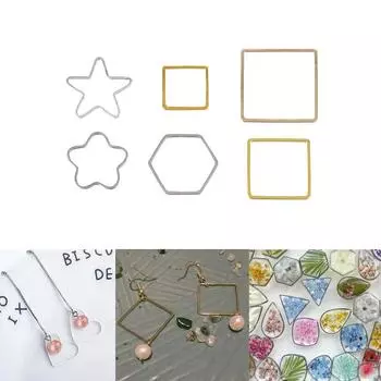 30 шт., золотой/серебряный цвет, медный геометрический ободок, рамка, подвески, подвески для DIY, серьги, ожерелье, аксессуары для изготовления ювелирных изделий Square 15mm