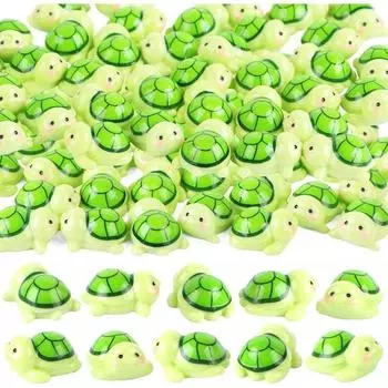 30 штук крошечных черепашек для кукольного домика, мини-животные из смолы, мини-зеленые черепашки для волшебного сада, микро-мшистый ландшафт, домашний декор 30pcs зелёный