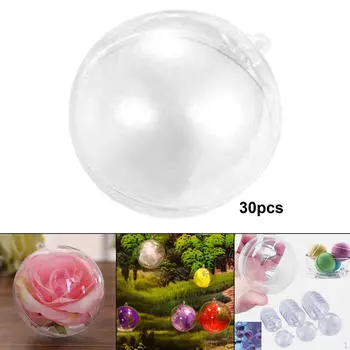 30 штук прозрачных шариков для рождественских украшений, круглых, сделай сам, заполняемых 3CM