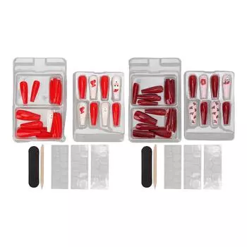 30 штук рождественские накладные ногти носимые самоклеящиеся полные обертывания искусственный лак рождественские накладные ногти Type 1