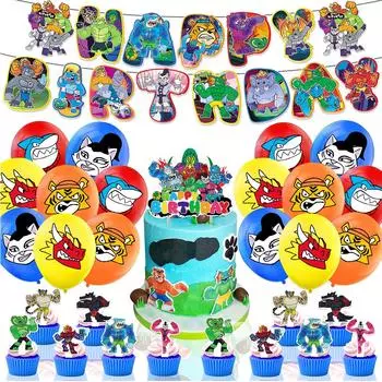 30 штук украшений для вечеринки Goo Jit Zu, включая баннер, украшения для торта, воздушные шары