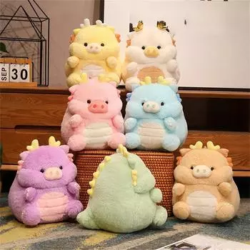 30 см/11,81 дюйма милый динозавр свинья плюшевая игрушка очаровательная мягкая игрушка плюшевая кукла для мальчиков и девочек рождественский подарок на Хэллоуин 30cm жёлтый