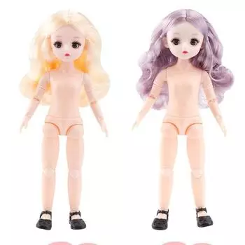 30 см 23-сочлененная подмигивающая кукла для девочек, обнаженные части тела, куклы с волосами, детские игрушки, кукла для девочек