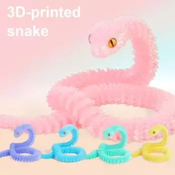 30 см/40 см/60 см 3D-печатный орнамент в виде змеи с подвижными соединениями прикроватная тумбочка змея игрушка-розыгрыш декор стола 30cm розовый