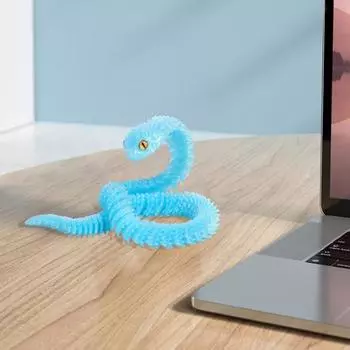 30 см/40 см/60 см 3D-печатный орнамент в виде змеи с подвижными соединениями прикроватная тумбочка змея игрушка-розыгрыш декор стола 30cm жёлтый