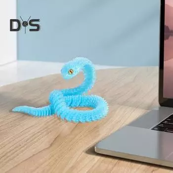 30 см/40 см/60 см 3D-печатный орнамент в виде змеи с подвижными соединениями прикроватная тумбочка змея игрушка-розыгрыш декор стола 30cm синий