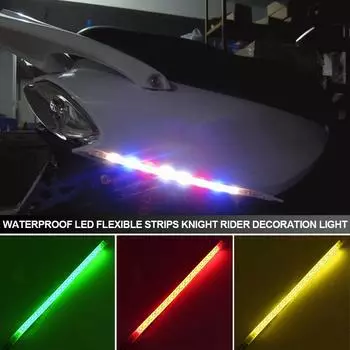 30 см/60 см автомобильные светодиодные ДХО автомобильные стробоскопические вспышки водонепроницаемые светодиодные гибкие ленты Knight Rider декоративные светильники декоративные лампы DC 12 В 30cm