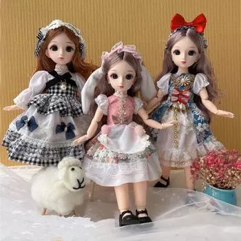 30 см BJD 23 шарнира подвижная кукла кружевная юбка кролик головной убор принцесса фея украшение игрушка