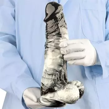 30 см черно-белая смешанная цветовая гамма 6,6 см очень длинная толстая имитация большого пениса анальная пробка игрушка для взрослых