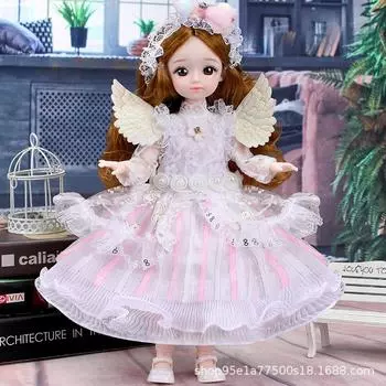 30 см Детская невинность Кукла Барби 3D Real Eye 23 Шарнира 6 Точек Bjd Принцесса Маленькая Девочка Детские Игрушки Оптовая 30CM коричневый