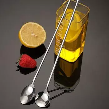 30 см длинная ручка из нержавеющей стали кофейная ложка для мороженого десерт чайная ложка для размешивания для пикника кухонные принадлежности барные инструменты
