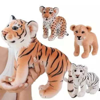 30 см имитация дикого животного тигр плюшевая кукла реалистичный тигр леопард лев плюшевая игрушка украшение для дома подарок на день рождения для мальчиков about 30cm