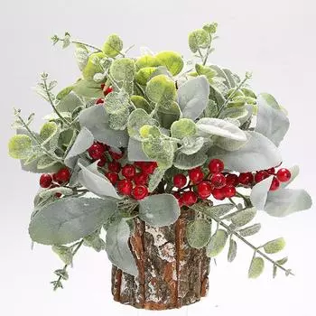 30 см Искусственный цветок Настольное рождественское дерево Украшение Рождественское украшение Праздничный продукт Искусственный поддельный цветок Северная Америка 35x30cm красный