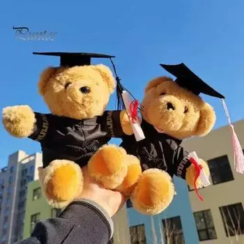 30 см кукла выпускное платье комплект с кисточками шляпа диплом DIY плюшевая игрушка хлопковая кукла бакалаврская форма академическое платье наряд одежда подарок для любителей кукол жёлтый