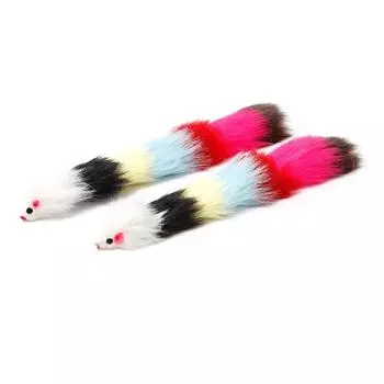 30 см Ложная мышь, игрушка для кошек, длинношерстные цветные хвостовые мыши с колокольчиками, мягкая игрушка из настоящего кроличьего меха, звуковая игрушка для кошек, собак, кошек, забавная игрушка для домашних животных